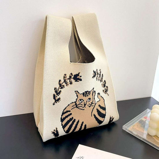 Cat Lover Knitted Bag
