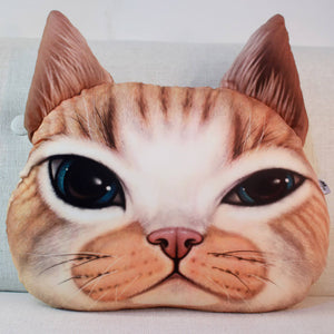 Realistic Cat Face Pillow