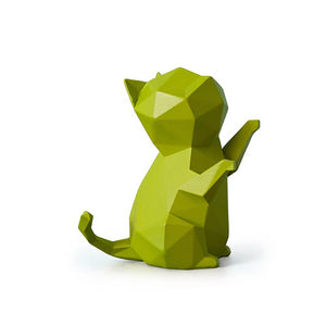 Geometric Playful Cat Figurine