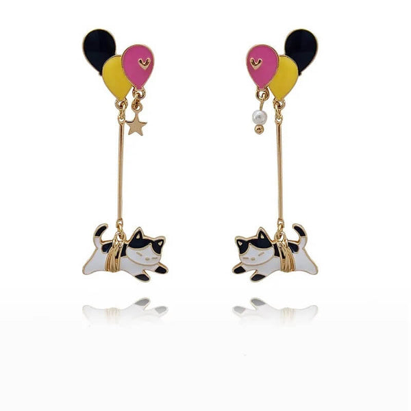 Load image into Gallery viewer, Balloon Cat Earrings
