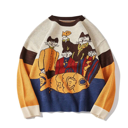 "Cats & Fish" Pullover