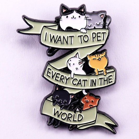 "Pet Every Cat" Pin