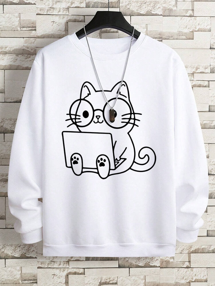 Laptop Cat Sweatshirt – Meoweirdo