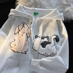 "Playful Bunny & Cat" Jacket
