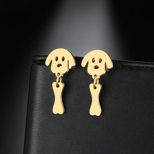 Dog & Bone Earrings