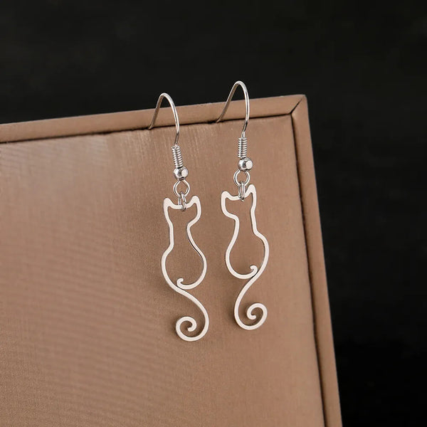 Load image into Gallery viewer, &quot;The Outline&quot; Cat Earrings
