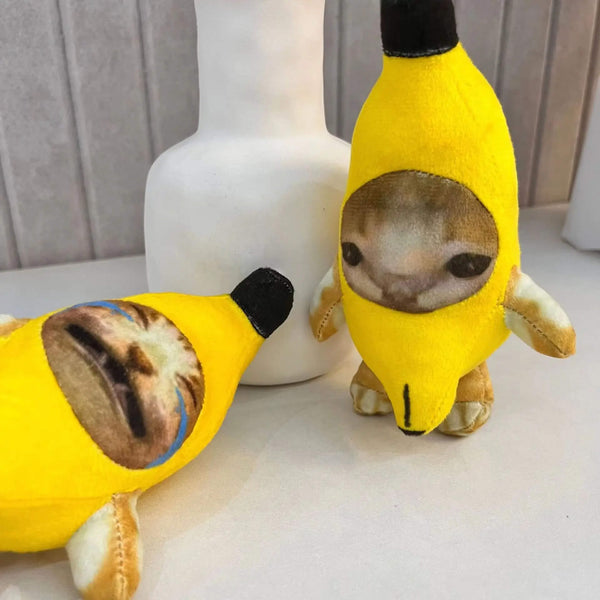 Load image into Gallery viewer, Banana Cat Meme Keychain Set
