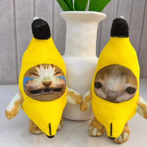 Banana Cat Meme Keychain Set