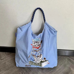 Designer Cat Embroidered Bag