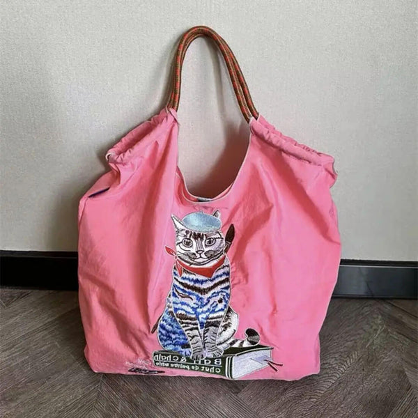 Load image into Gallery viewer, Designer Cat Embroidered Bag

