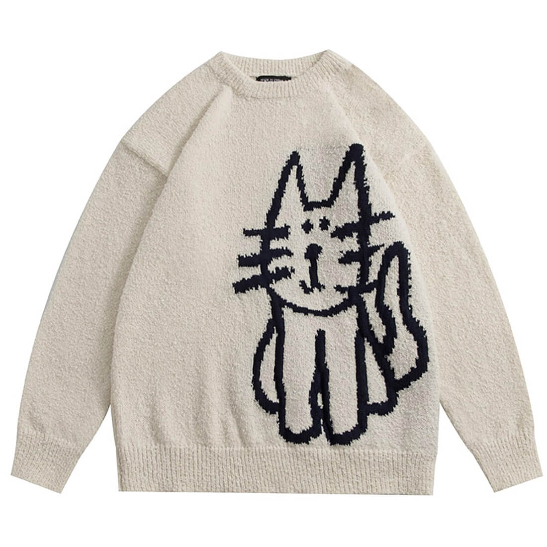 Doodle Cat Print Women's Sweatshirt