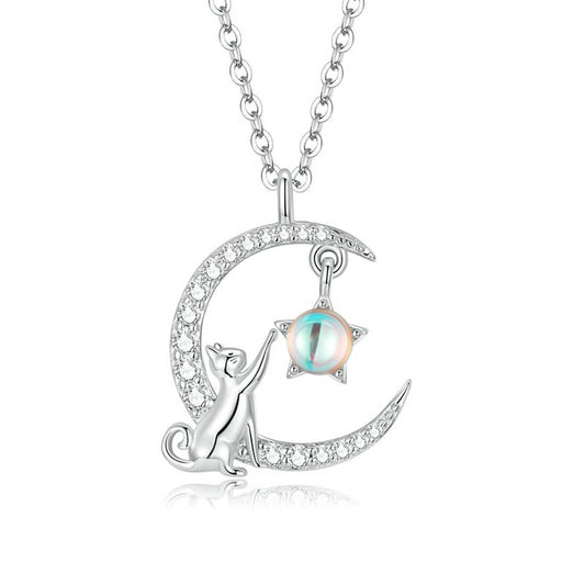 Dazzling Cat Moon Necklace