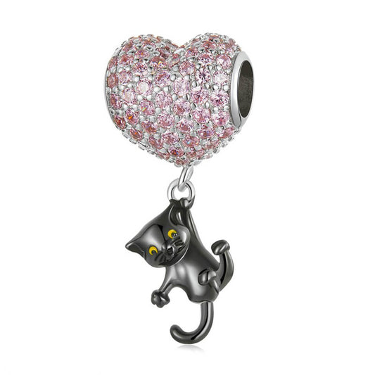 Heart Balloon Cat Charm