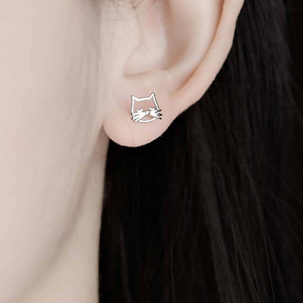 Load image into Gallery viewer, Peaceful Cat Earrings

