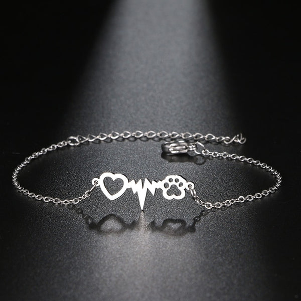 Load image into Gallery viewer, Same Heartbeat Paw Bracelet
