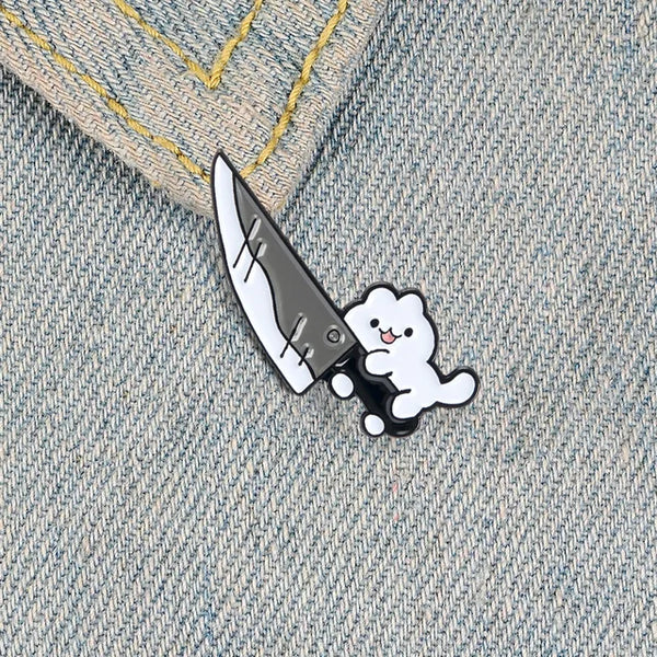Load image into Gallery viewer, Maybe A Killer Cat Pin
