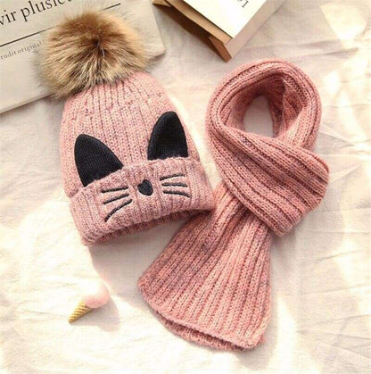 Cat Winter Hat Set