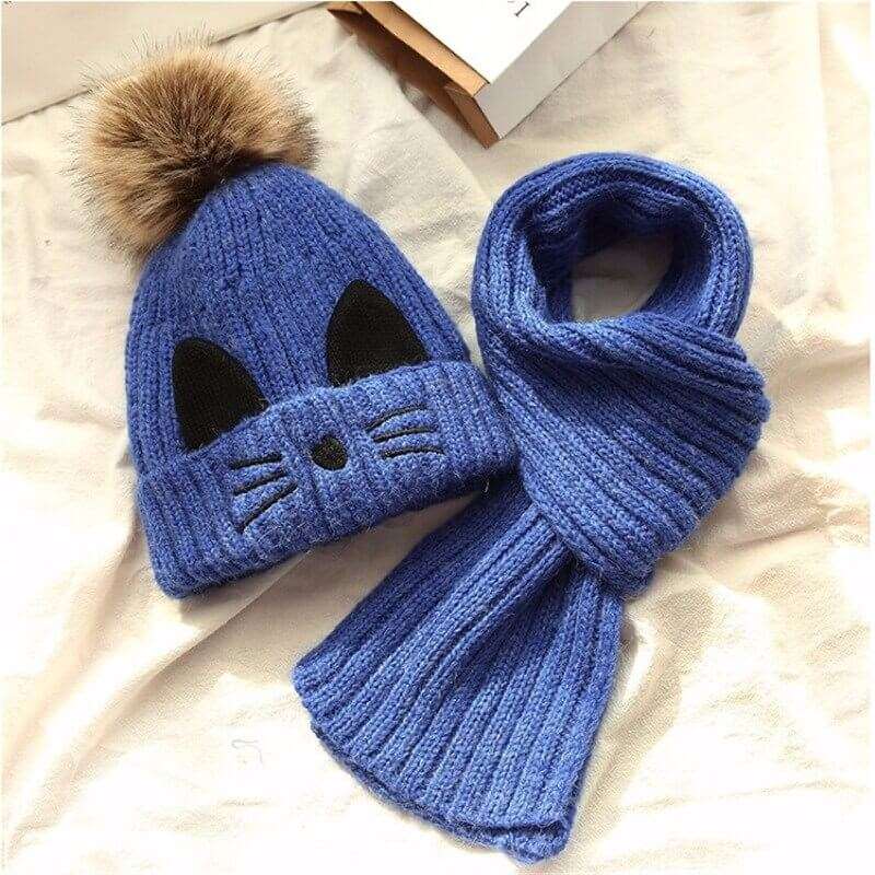 Cat Winter Hat Set