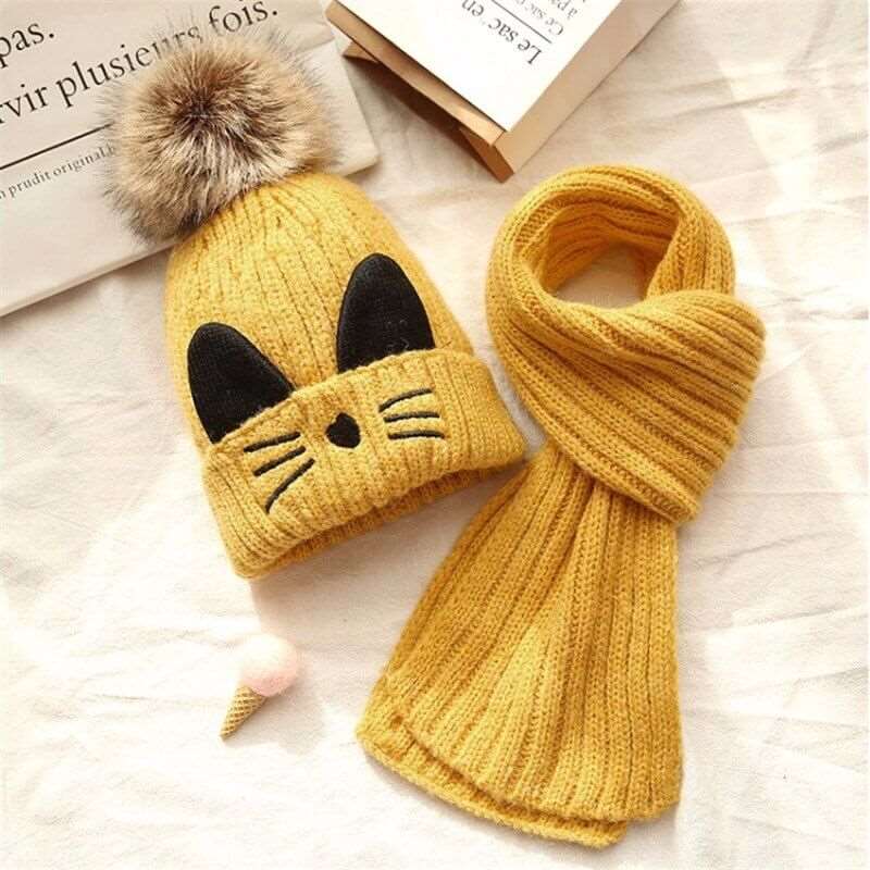 Cat Winter Hat Set