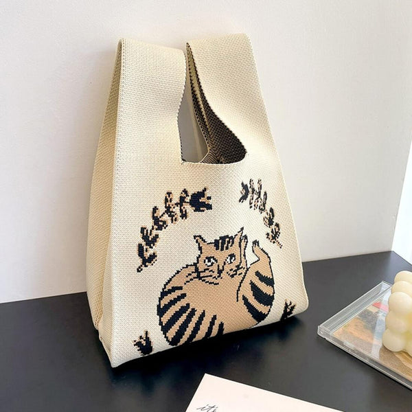 Load image into Gallery viewer, Cat Lover Knitted Bag
