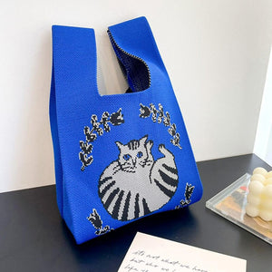 Cat Lover Knitted Bag