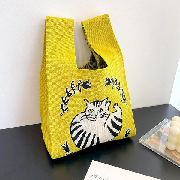 Load image into Gallery viewer, Cat Lover Knitted Bag
