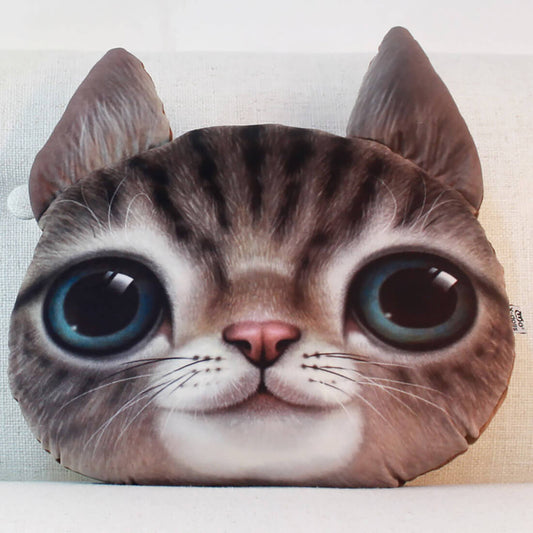 Realistic Cat Face Pillow