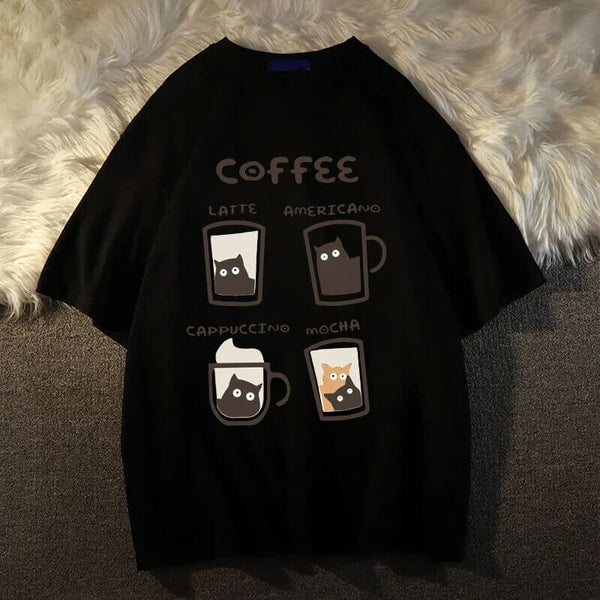 Load image into Gallery viewer, Cat Coffee T-Shirt
