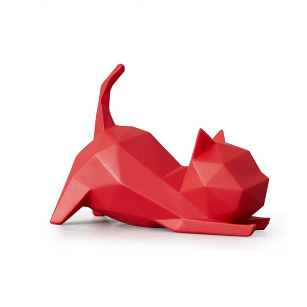 Load image into Gallery viewer, Geometric Playful Cat Figurine

