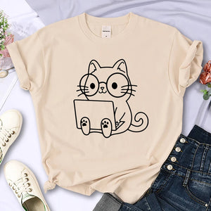 Laptop Cat T-Shirt
