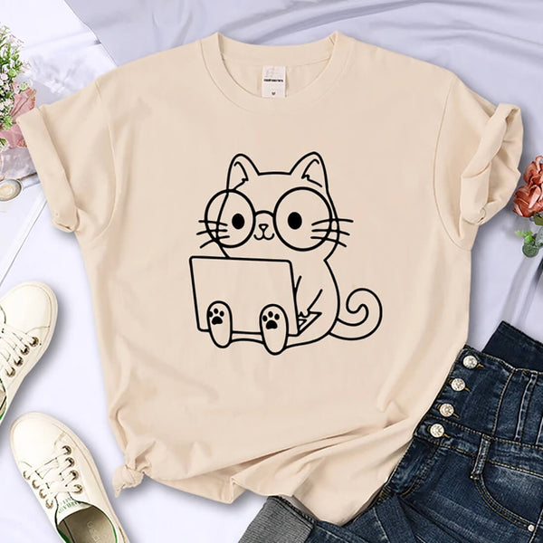 Load image into Gallery viewer, Laptop Cat T-Shirt
