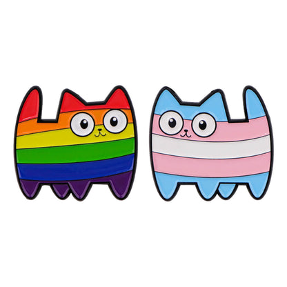 Rainbow Kitty Duo Pins