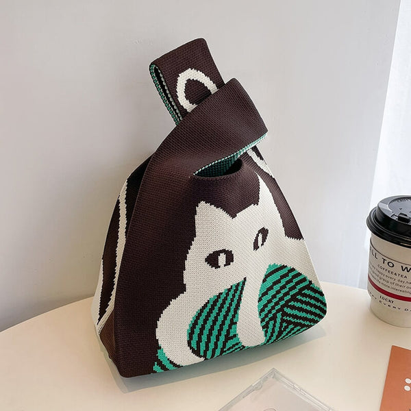 Load image into Gallery viewer, Knitting Cat Knitted Bag
