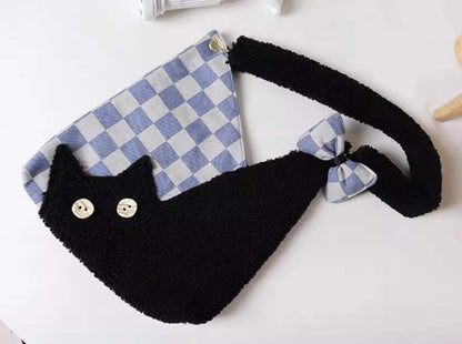 Button Cat Shoulder Bag