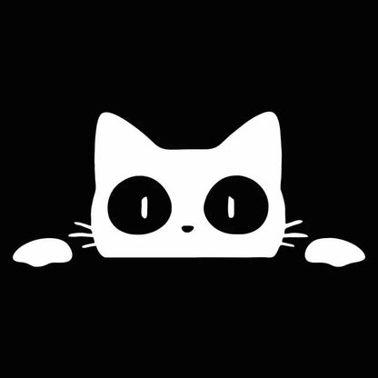 Peeking Cat Car Decal