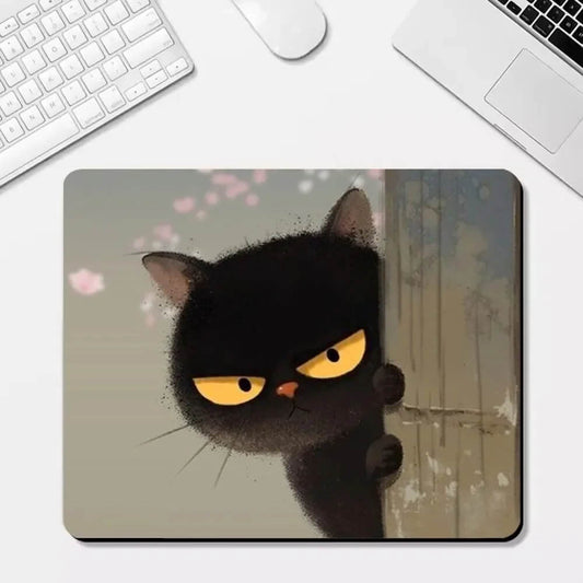 Sneaky Black Cat Desktop Mat