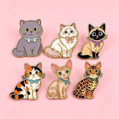 Bow Tie Cat Pin Set