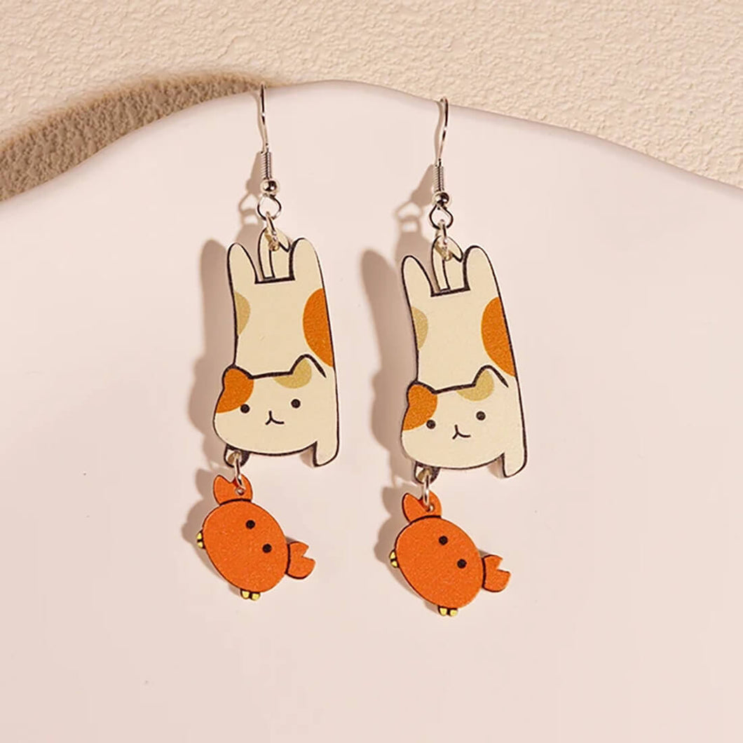 Cat & Crab Earrings