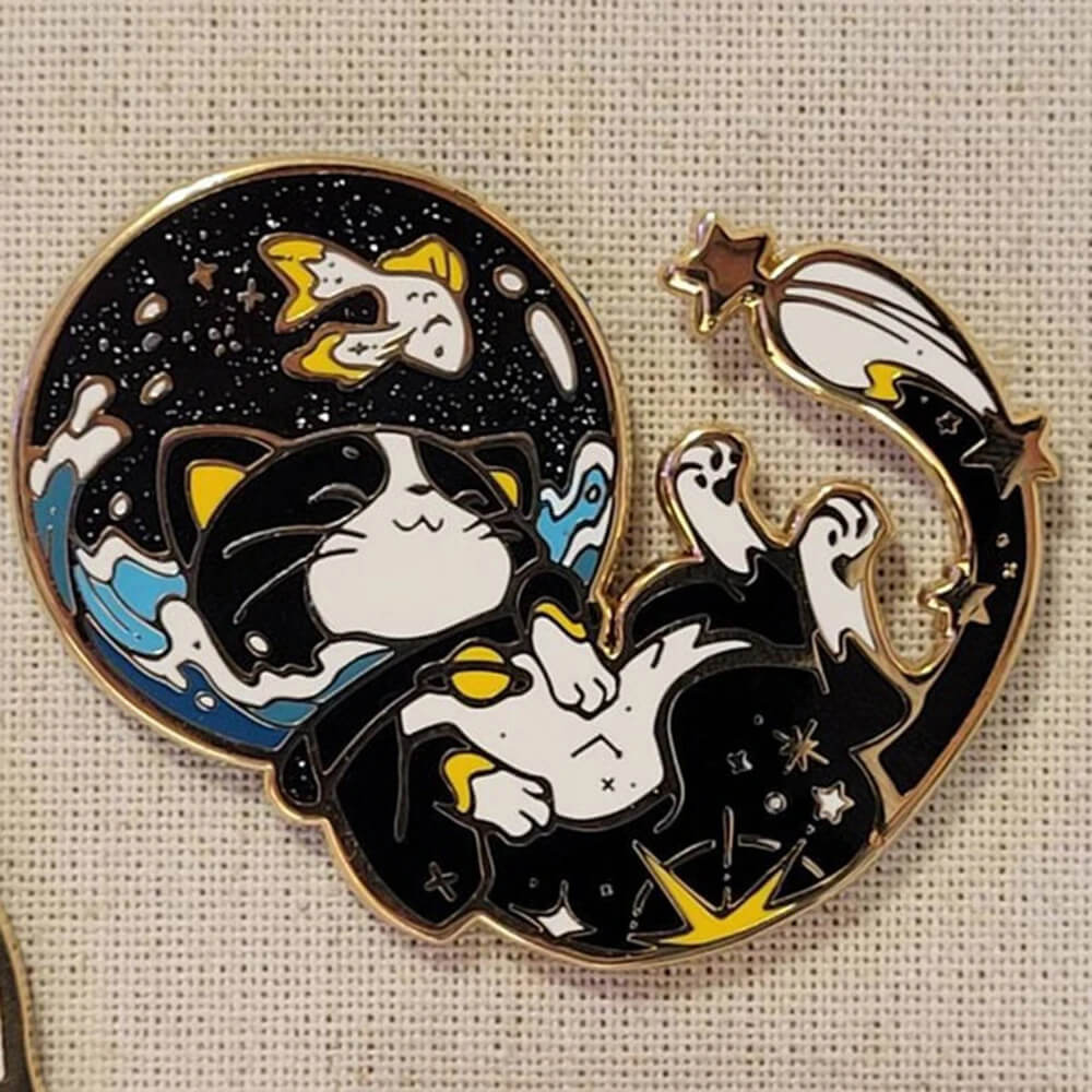 Starry Ocean Cat Pin