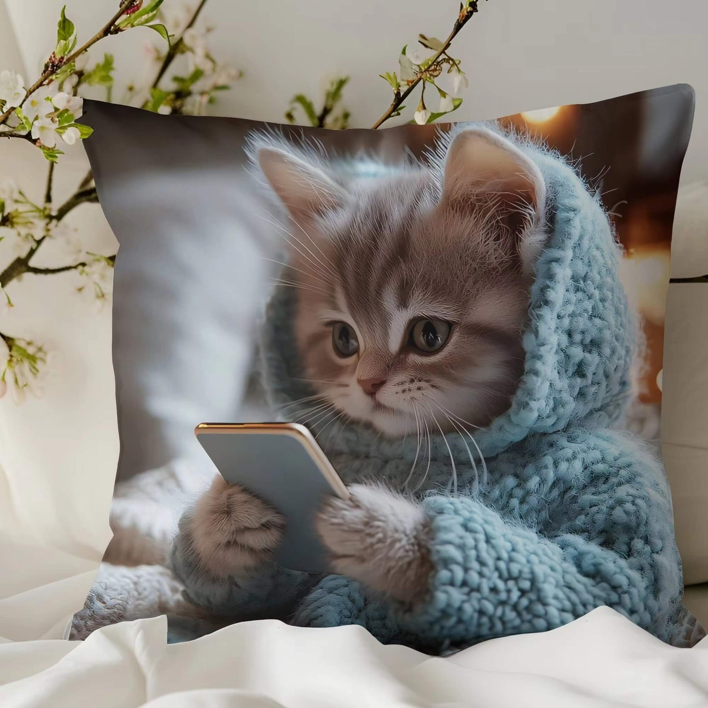Hoodie Cat Pillowcase