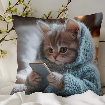 Hoodie Cat Pillowcase
