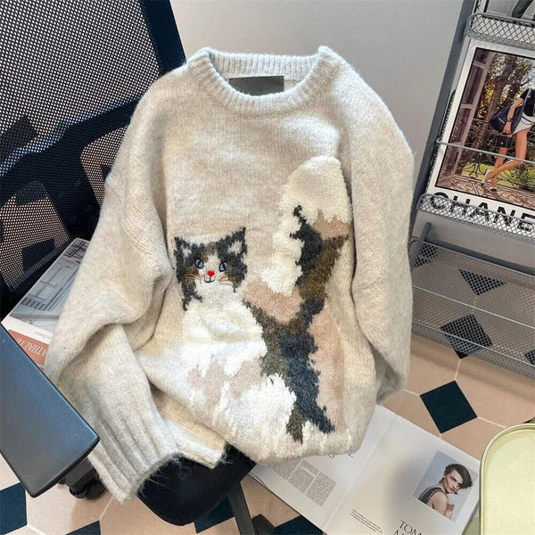 Load image into Gallery viewer, Smiling Cat Sweater
