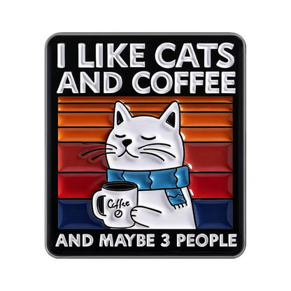 "I Like Cats and Coffee" Pin