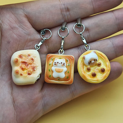 Cat Bread Keychain Set