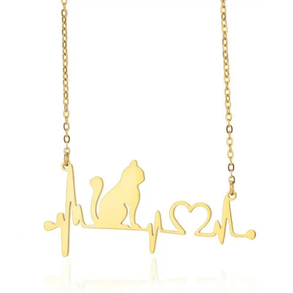 Load image into Gallery viewer, Beating Heart Cat Necklace
