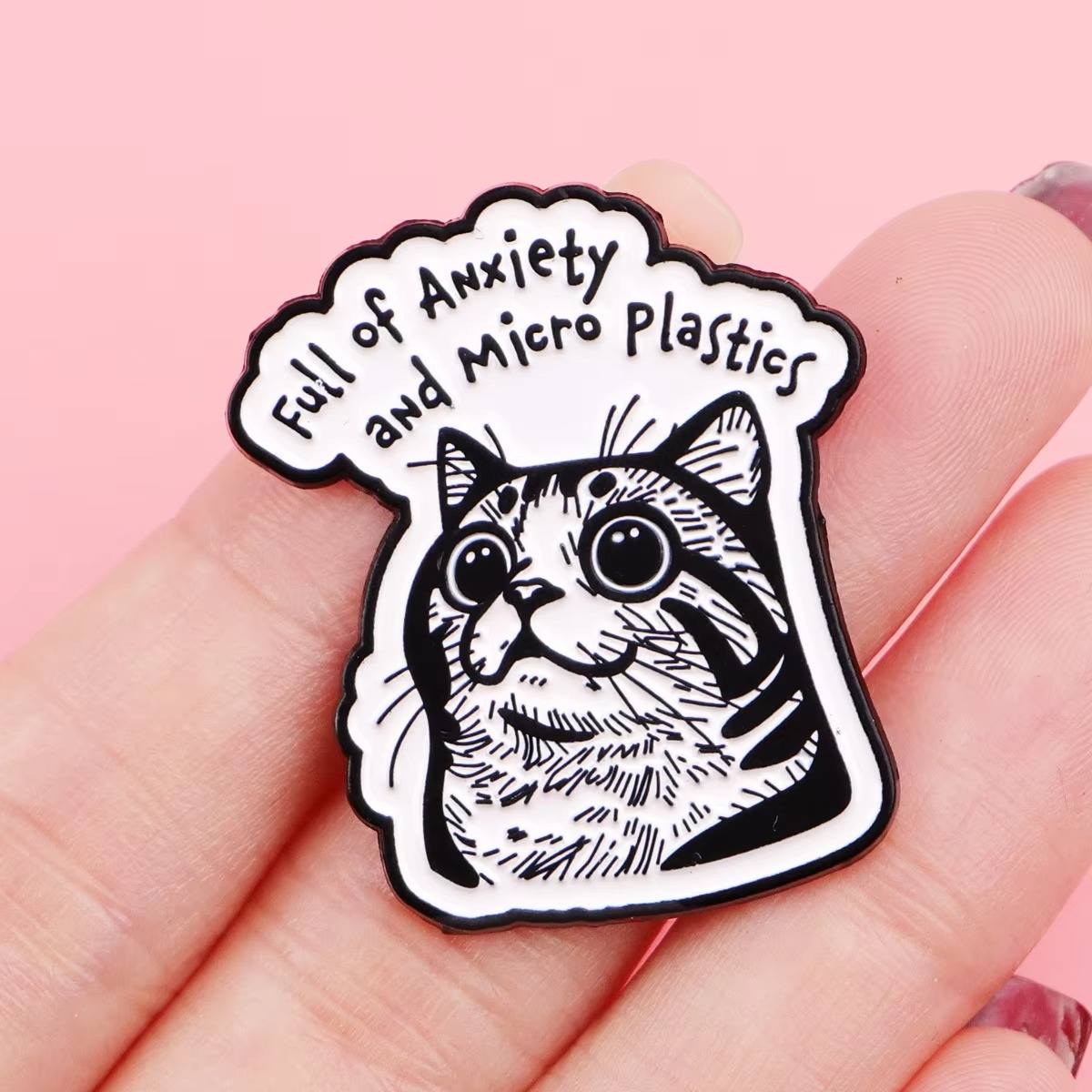 Anxious Cat Pin