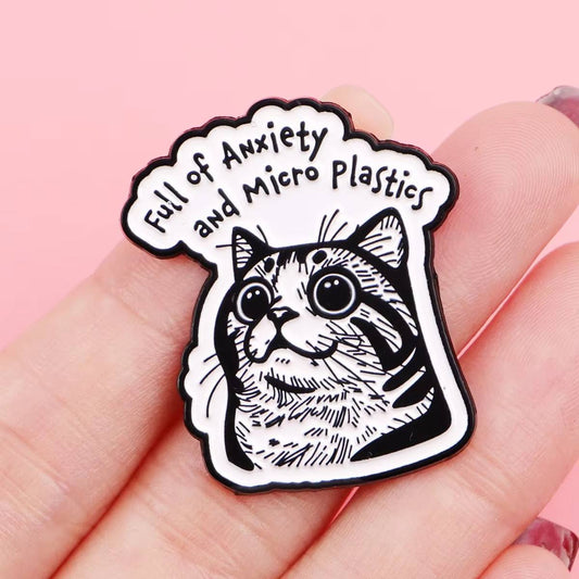 Anxious Cat Pin