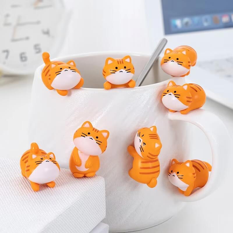 Mini Orange Cat Figurines