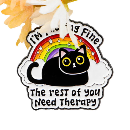 "You Need Therapy" Cat Pin