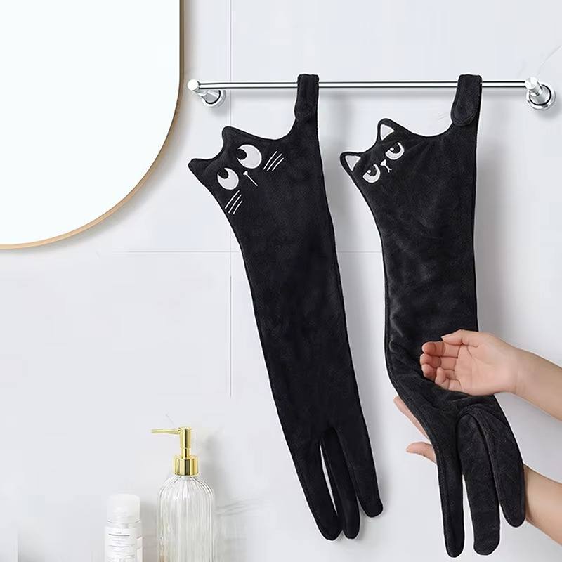 Black Cat Hand Towel